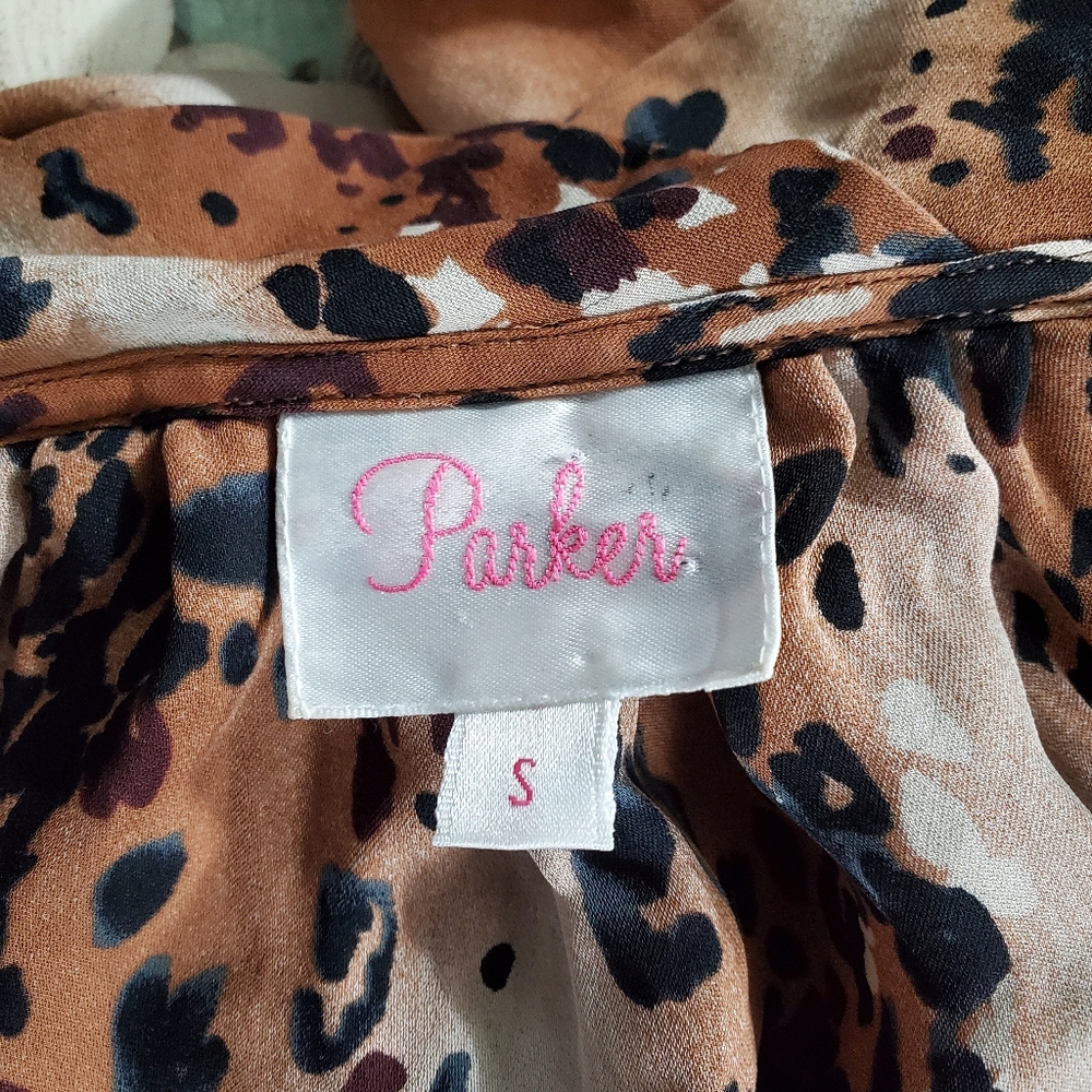 Parker Silk Leopard Ruffle Blouse - Picture 6 of 8